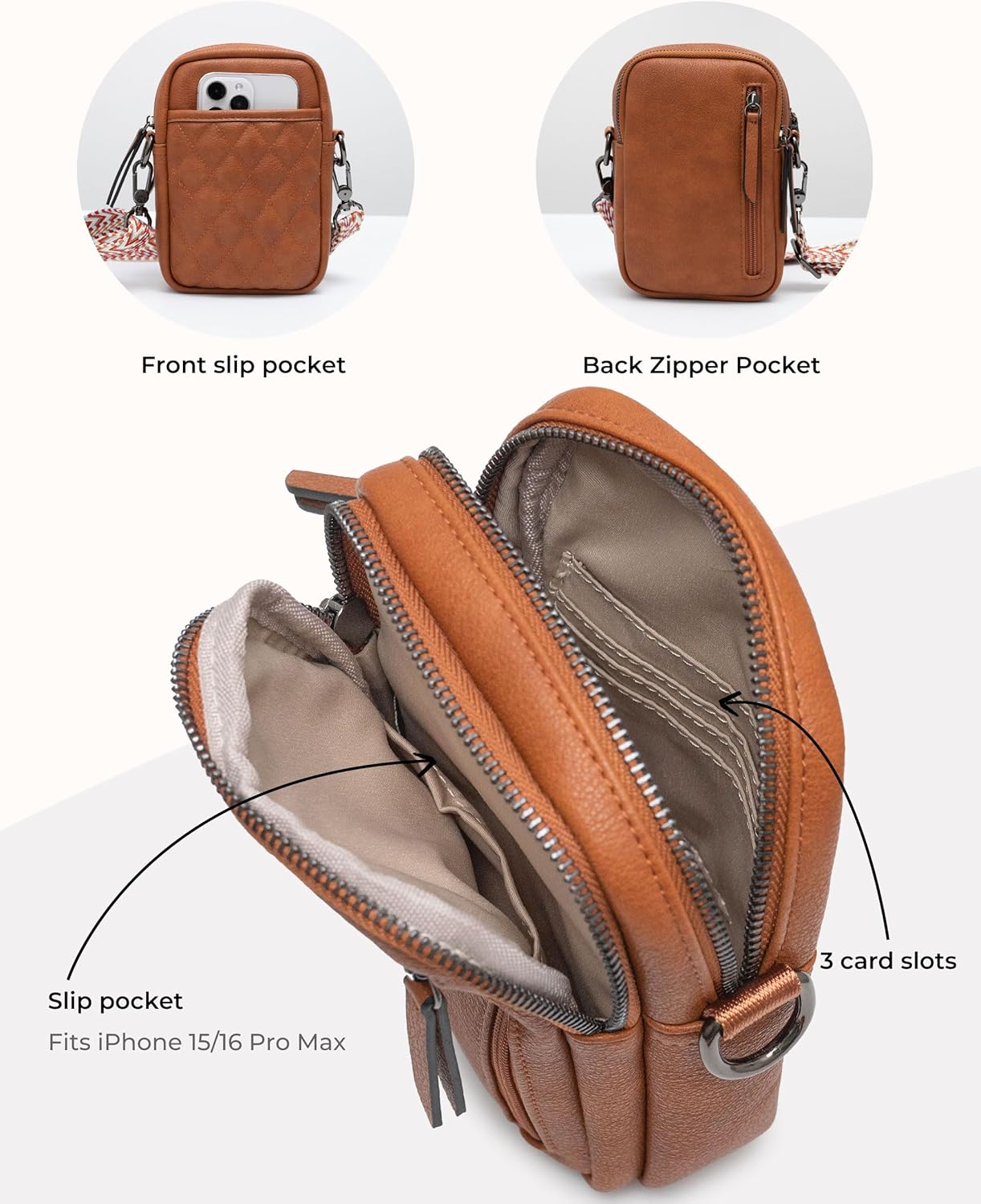 Alldaily Small Crossbody Bag for Women Vegan Leather Phone Purse with Card Slots