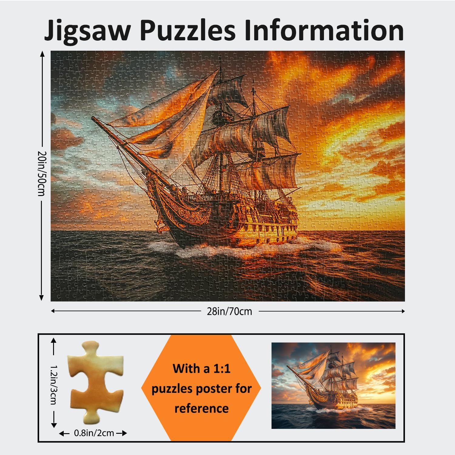Jigsaw Puzzles for Adults 1000 Pieces Impossible Hard Difficult Challenging Puzzles for Adults 1000pc Puzzles Explore The Sailboat Jigsaw Puzzle 1000 Pieces 28 x 20 inch
