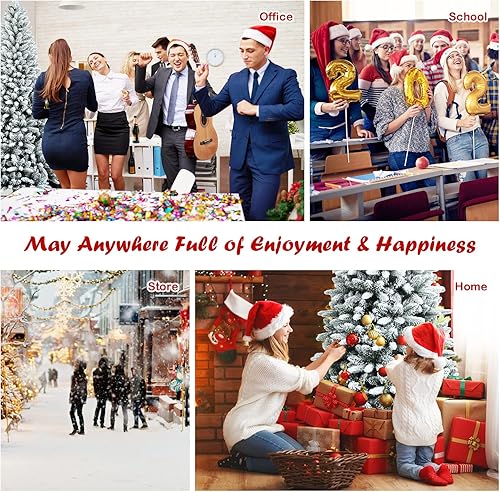 Miniatura 6 de GOFLAME Árbol de Navidad artificial flocado de nieve de 7.5 pies, árbol de Navidad delgado con bisagras con 1189 puntas de polietileno y PVC, base