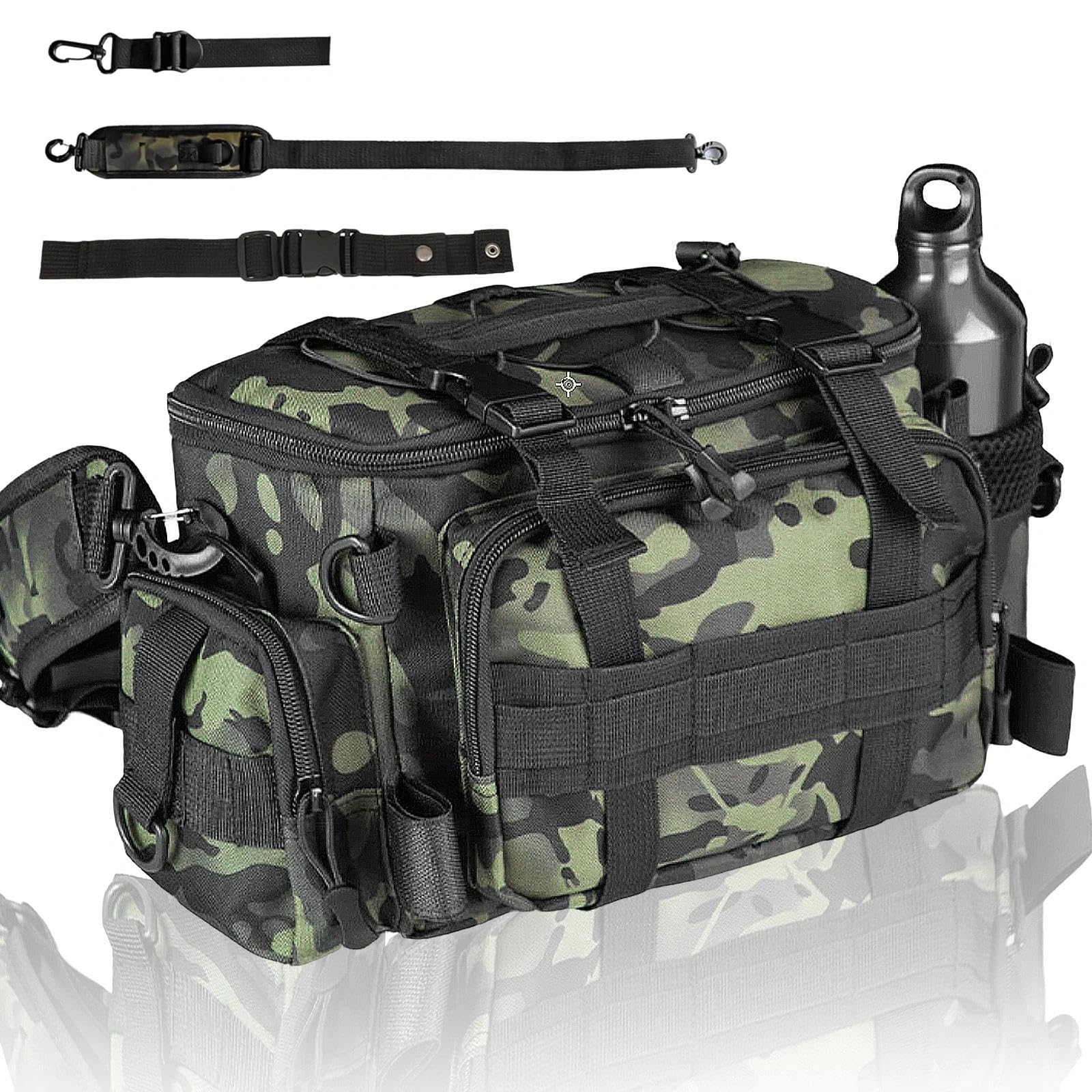 Eulihent Fishing Bag Large Capacity Fishing Equipment Bag Multifunctional Shoulder Bag Carp Bag Waist Bag with Shoulder Strap and Carry Handles Trout Fishing Bag (C)