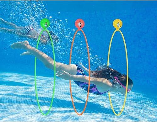 Miniatura 6 de EnriQ Juguetes de piscina, anillos de buceo, anillos de natación, juego de piscina, juguetes de natación con anillo de buceo, gemas de buceo bajo el