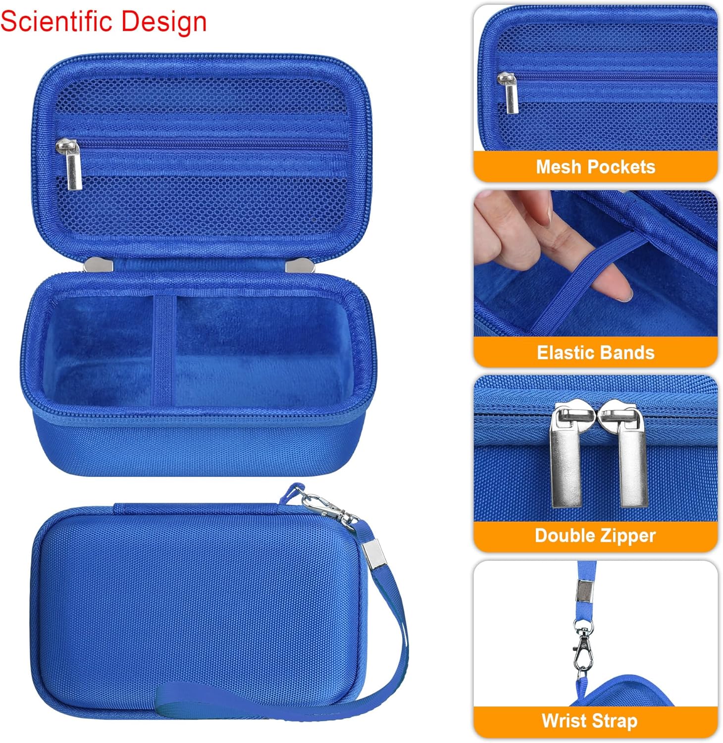 Elonbo Carrying Case for Sony RX100 VII/ RX100 III/ RX100 VI/ RX100 V/ RX100 IV/ RX100 II/ RX100 Digital Camera, Sony RX100 Vlogging Camera Hard Travel Bag, Mesh Pocket fits Battery Cable, Blue - Image 4