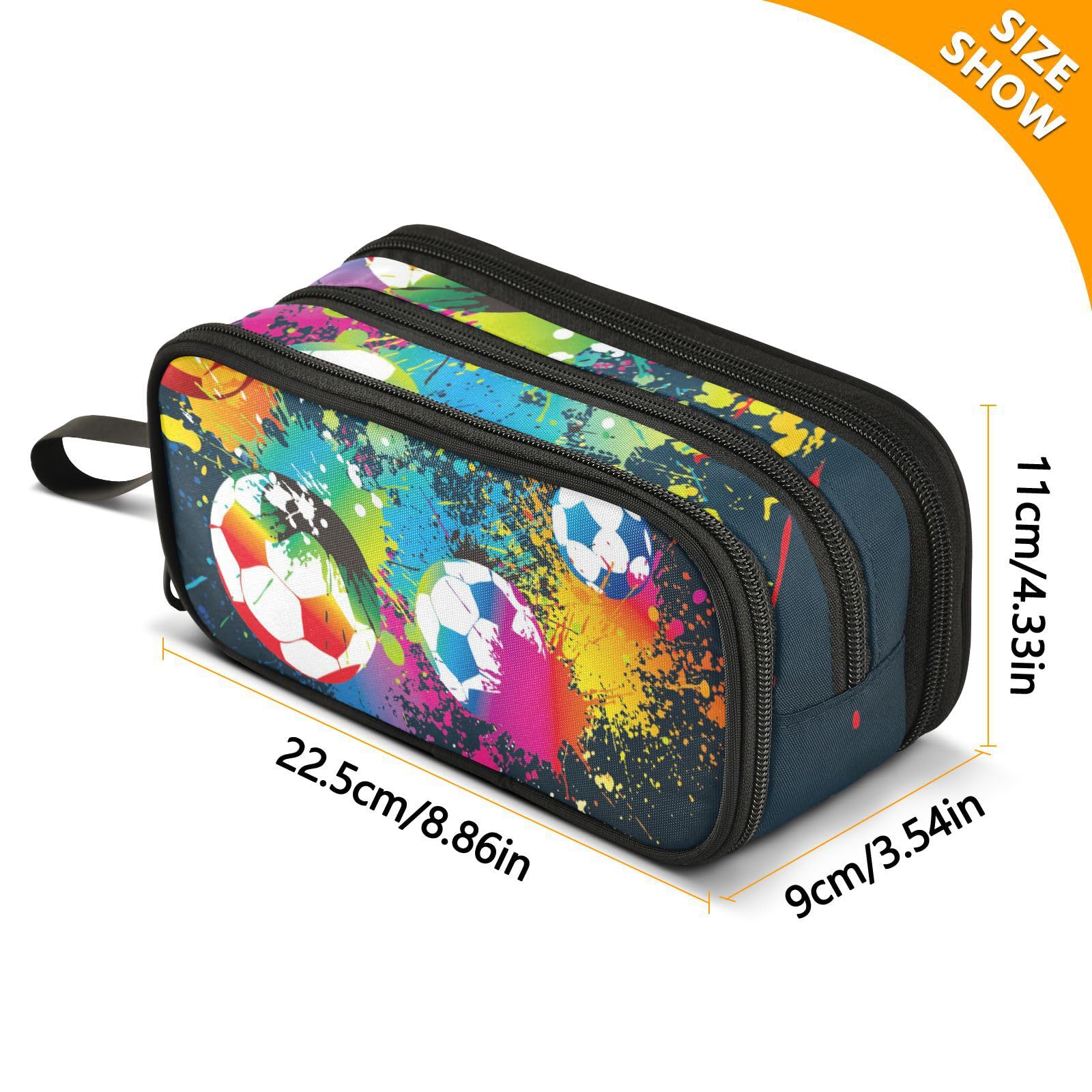 Large Pencil Case, Big Capacity Pencil Bag Pen Pouch Holder 3 Compartments - Image 3