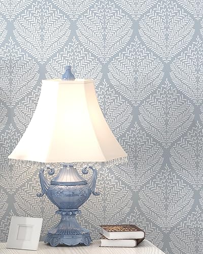 Miniatura 4 de Papel tapiz moderno para despegar y pegar, papel de pared azul y blanco, 17.3 x 78.7 pulgadas, autoadhesivo, extraíble, papel de contacto bohemio,