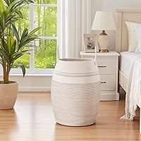 Vista 2 de OIAHOMY Cesta para ropa sucia tejida de cuerda de algodón, canasto grande para ropa con asas de algodón extendidas para almacenamiento de ropa