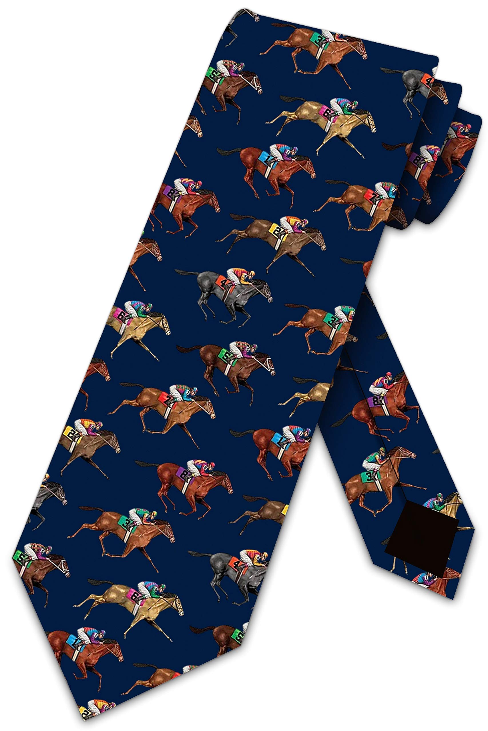 BHHJKK Horse Racing Ties Mens Navy Equestrian Sports Necktie