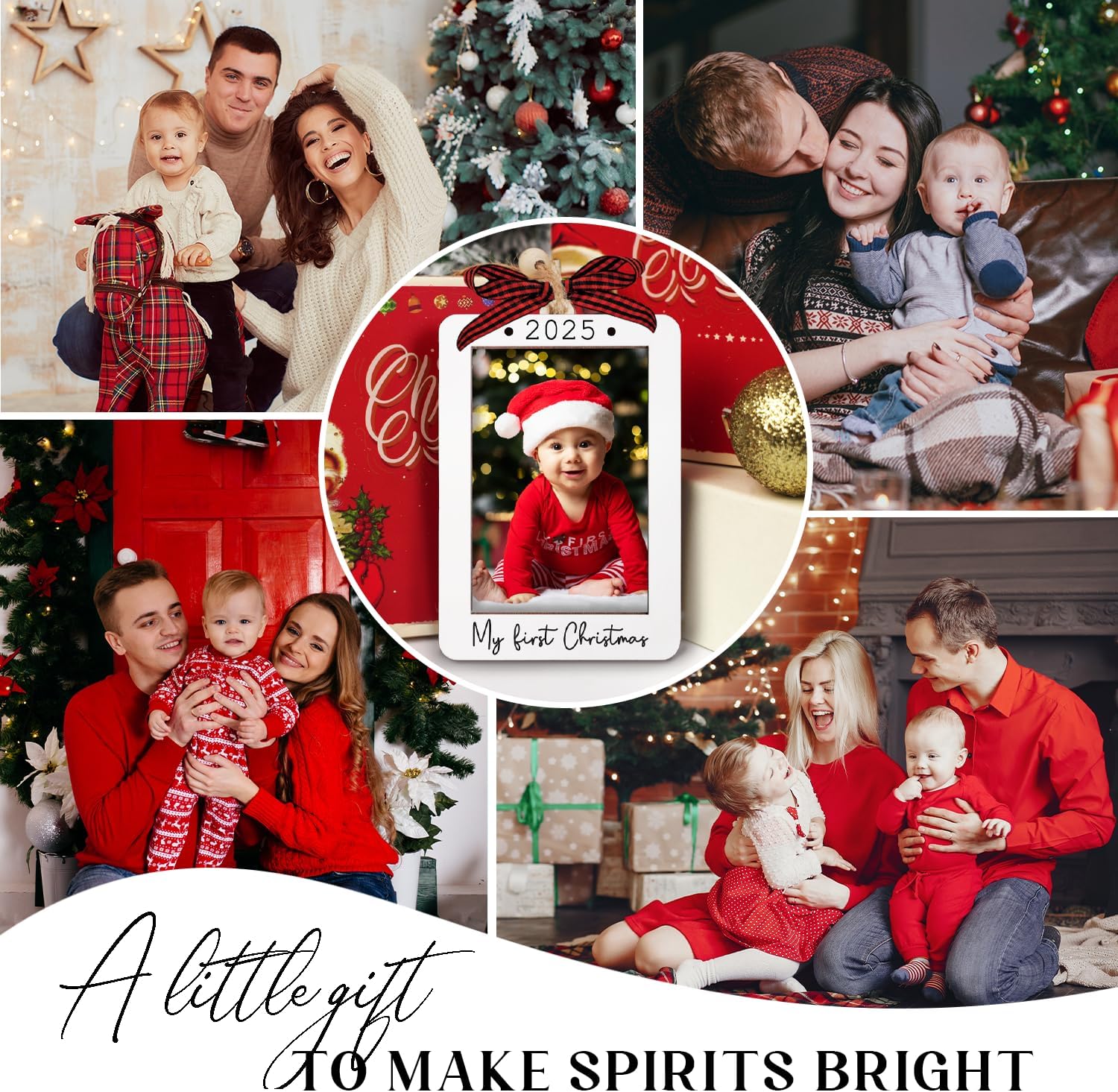 Babys First Christmas Ornament 2025 Girl And Boy - Mini Portrait Picture Frame Ornaments For Tree - My First Christmas Ornament - Photo Frame Ornaments - Baby's First Christmas Gifts 2025 - Image 5