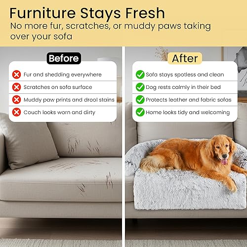 Miniatura 4 de Codi Cama grande calmante para perros, tapete protector antiansiedad para perros XL, 45 x 37 x 6 pulgadas, lavable a máquina, esponjosa y acogedora