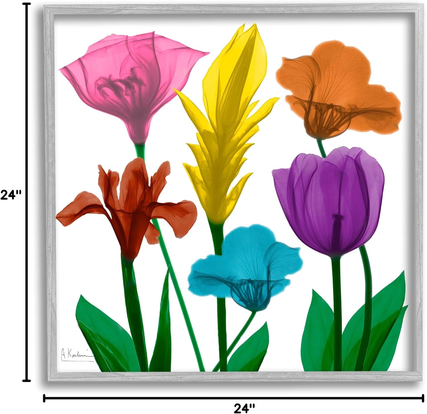 Stupell Industries Bold Rainbow Spring Flowers Translucent Floral Photography