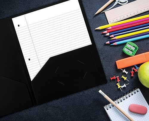 Miniatura 6 de Better Office Products Carpetas de plástico pesado con 2 bolsillos, carpetas de polietileno tamaño carta, paquete de 24 (naranja)