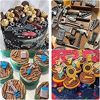 Vista 7 de Herramientas de mano moldes para fondant de chocolate, moldes de silicona, mini alicates, herramientas de construcción, moldes de decoración