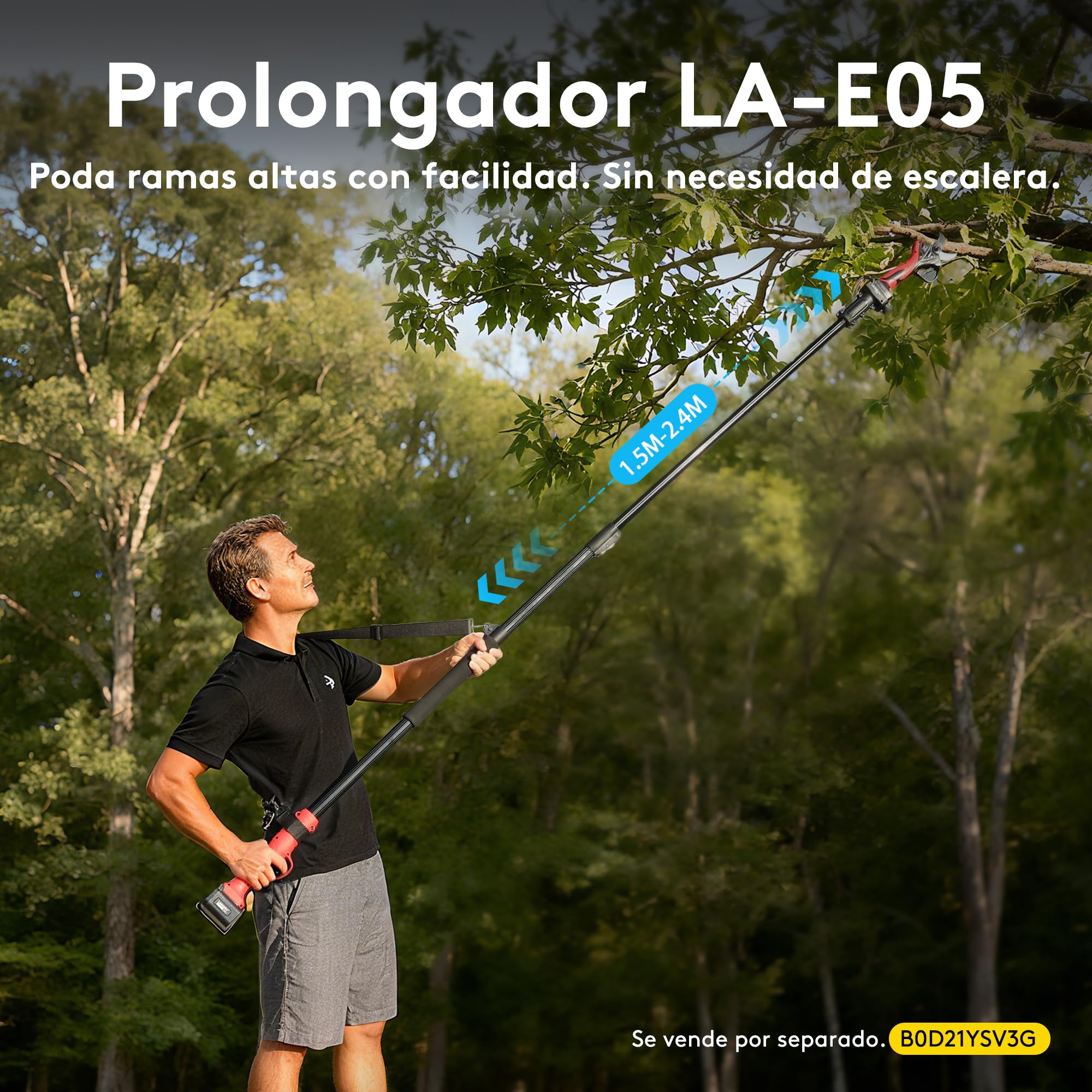 Laecabv Tijeras de Podar Eléctricas Profesionales LA40Pro, 40mm Corte Progresivo, 2x4.0Ah Baterías (12h), 2 Años de Garantía para el Cuerpo, Conector de Cintura y Pantalla LCD para Olivos y Viña