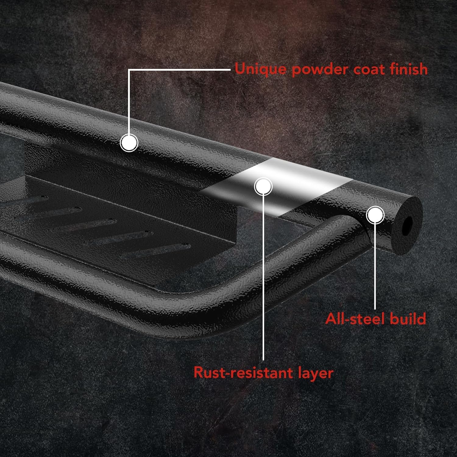 Heavy Duty Running Boards & Side Steps Compatible with 2018-2025 Wrangler JL 4 Door, All-Steel Two-Step Nerf Bars, Bolt-on, Black, Wrangler Accessories