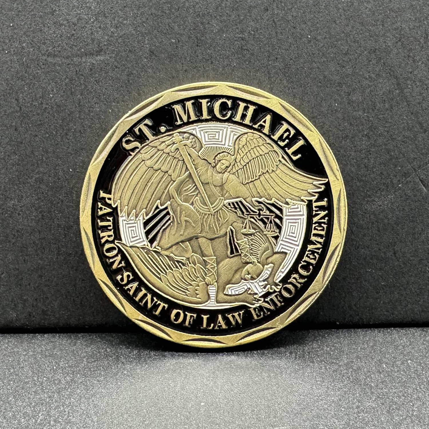 St. Michael Police Officers Challenge Coin Token Patron Saint of Law Enforcement Prayer Coin Gift