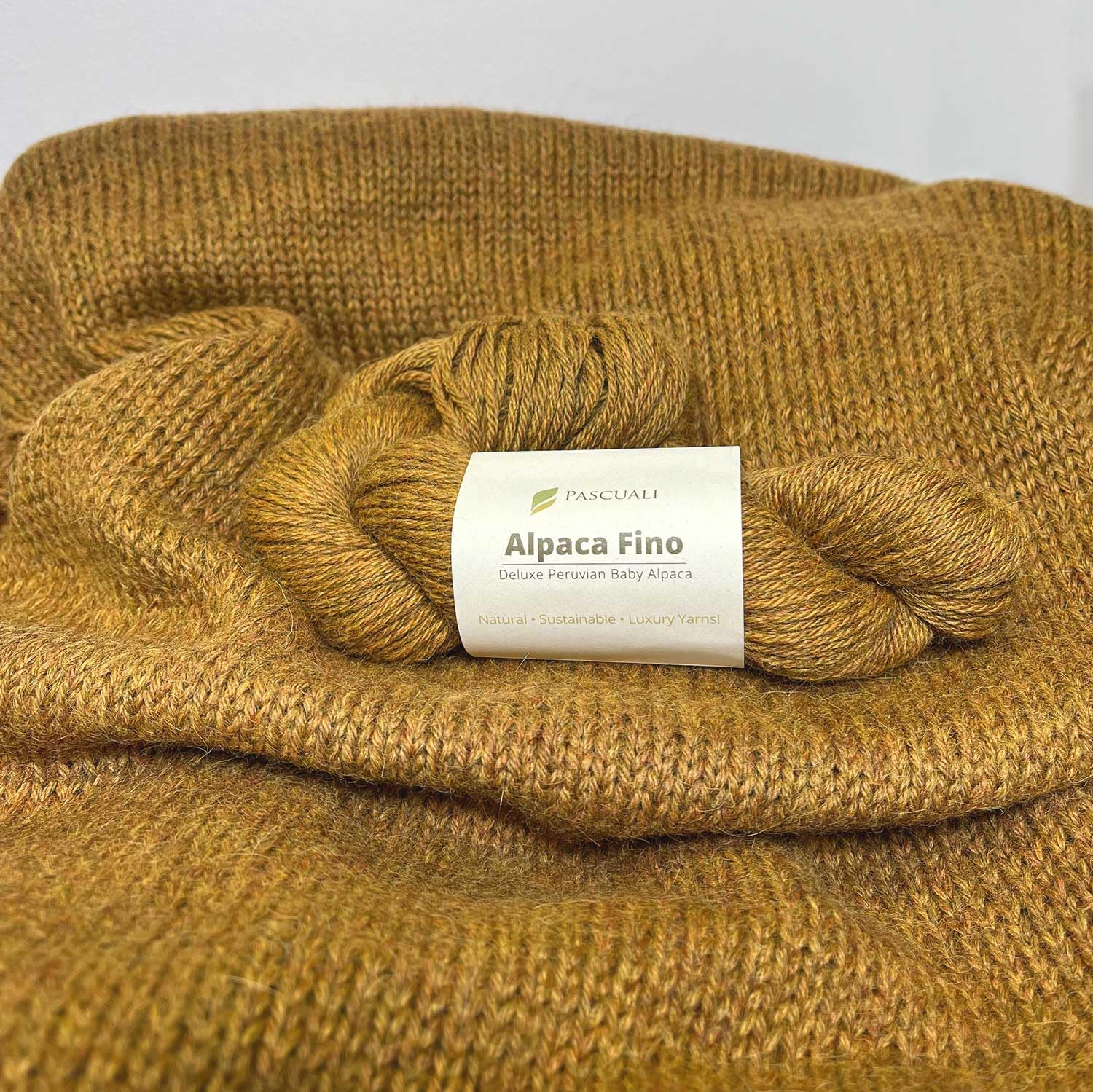 PASCUALI | Alpaca Fino | Strickwolle aus 100% Alpakawolle (Babyalpaka) Alpaka Wolle Alpaca Baby zum Stricken und Häkeln, SET: 4 Stränge - 200g - Farbe: Siena 34