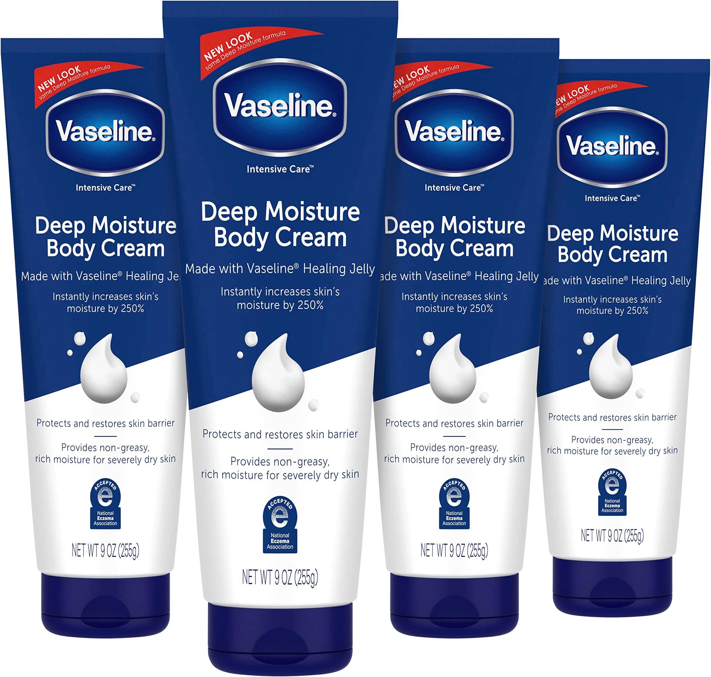 Intensive Care Body Cream Deep Moisture 4 pk with Healing Petroleum Jelly & Vitamin E Rich & Smooth for Dry Skin 9 oz