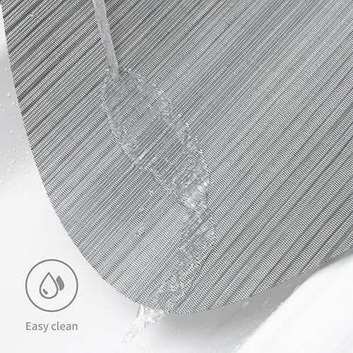 Miniatura 3 de FunWheat Juego de 6 manteles individuales de vinilo lavables para mesa de comedor, manteles redondos tejidos de plástico duradero, 15 pulgadas,