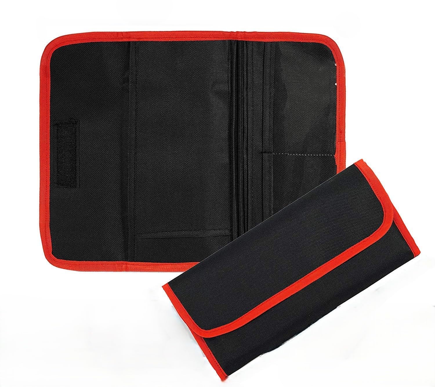 Storite Two Wheeler/Car Document Holder Vehicle Registration & Insurance Organizer with Sleek Design and Secure Storage Fits Driving Licence, RC Book, PUC, Insurance (Red & Black-25.5 x 12 cm)