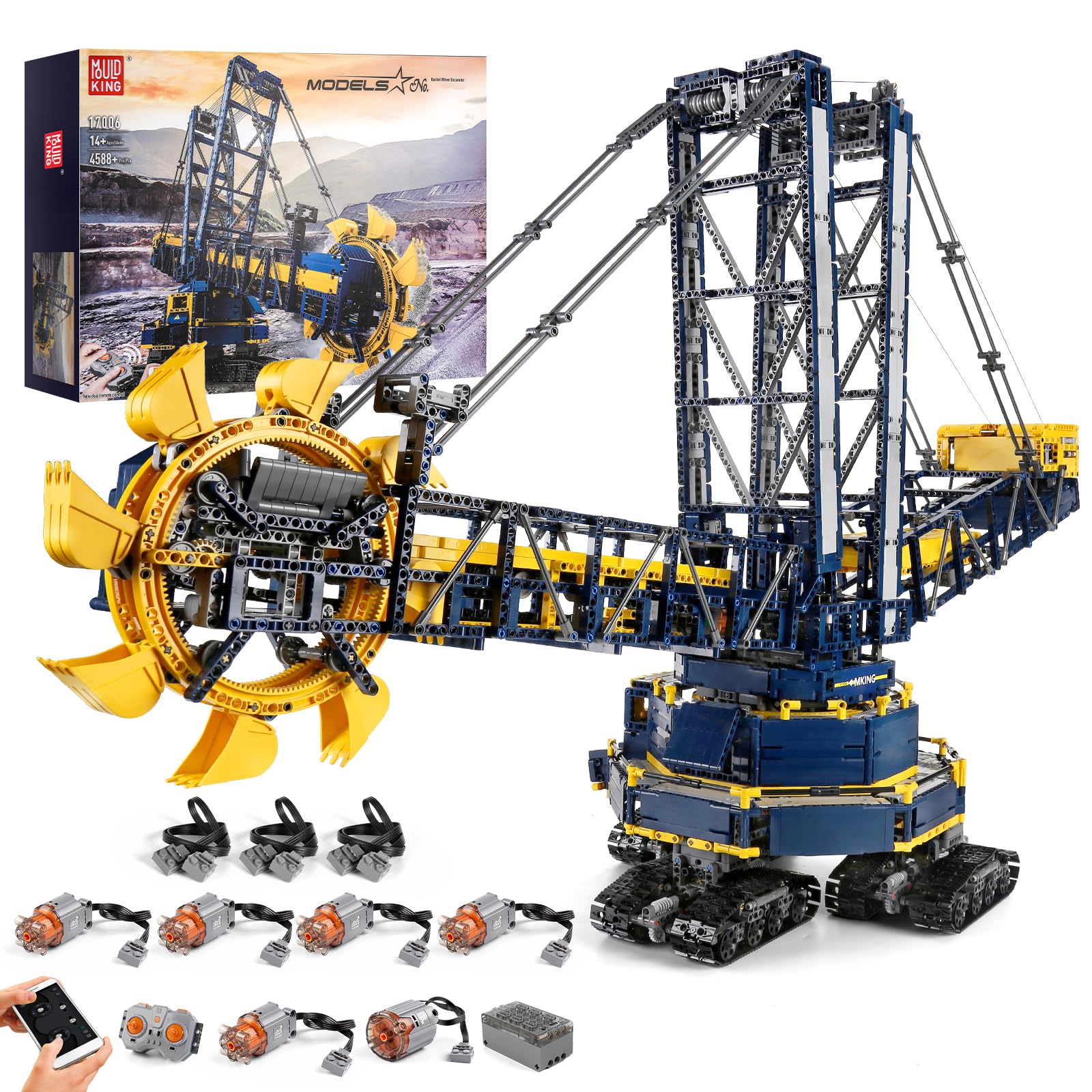 Modular Construction Crawler Building Excavator Kit Mould King Crawler Excavator Building Kit - 840 ...