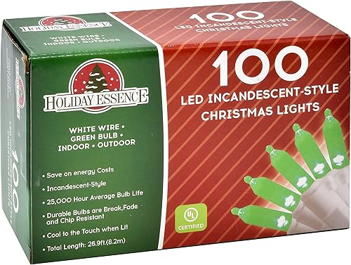 Miniatura 6 de Juego de 100 luces LED verdes del día de San Patricio, alambre blanco de 26.9 pies, decoración navideña para árbol de Navidad, Pascua, decoración