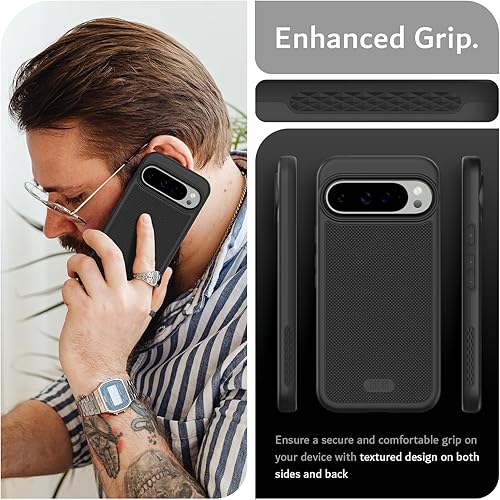 Vista 35 de TUDIA MergeGrip - Funda para Google Pixel 7a 2023, [probada en caídas de grado militar] borde elevado para protección de pantalla y cámara, doble