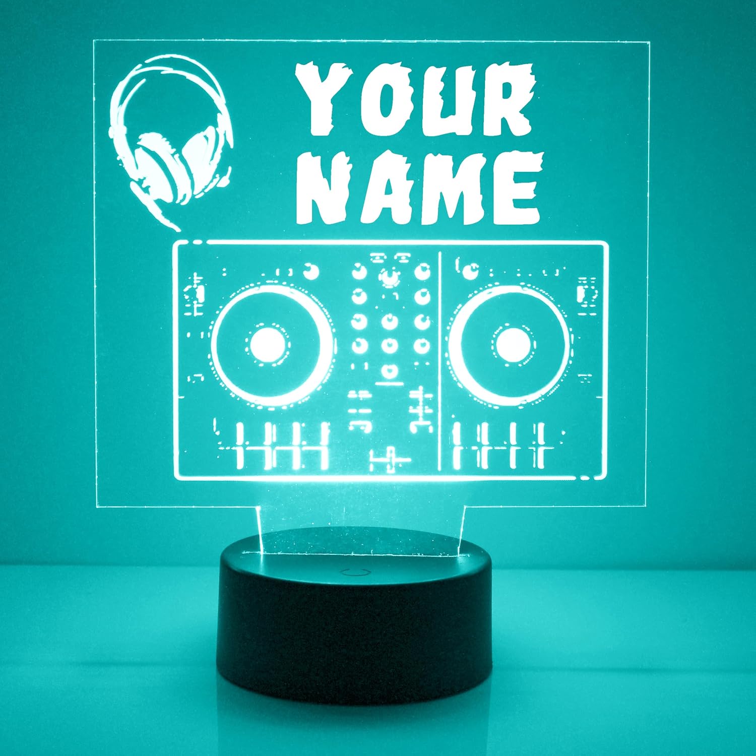 DJ Board Custom LED Clear Acrylic Name Sign with Remote, Colors & Mode