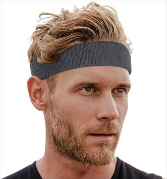 Tough Headwear Terry Cloth Headband - Sweat-Wicking Running Head Band - Basketball Accessories - Headband for Washing Face
