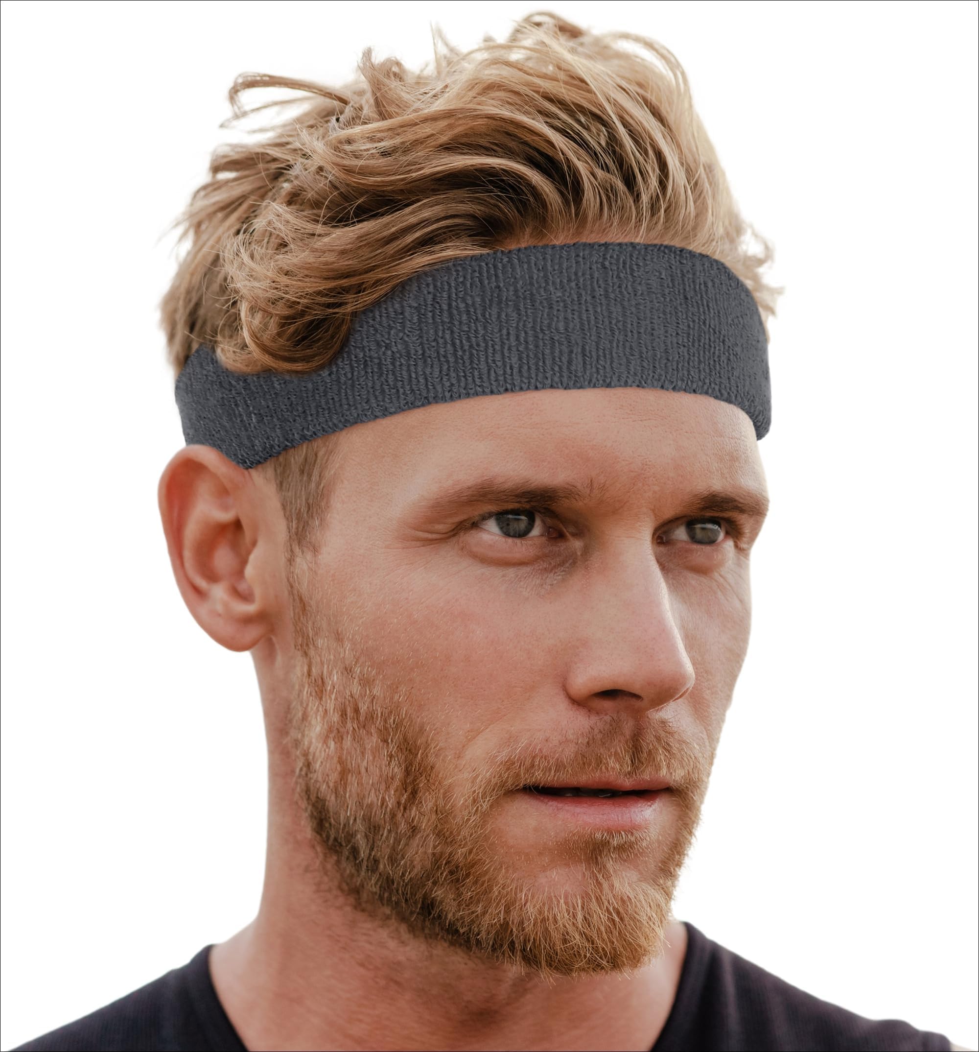 Tough Headwear Terry Cloth Headband - Sweat-Wicking Running Head Band - Basketball Accessories - Headband for Washing Face