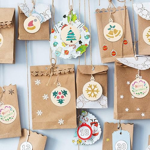 Miniatura 3 de 60 piezas de rebanadas de madera de 5 pulgadas, adornos de Navidad de madera, círculos de madera preperforados sin terminar para centros de mesa de