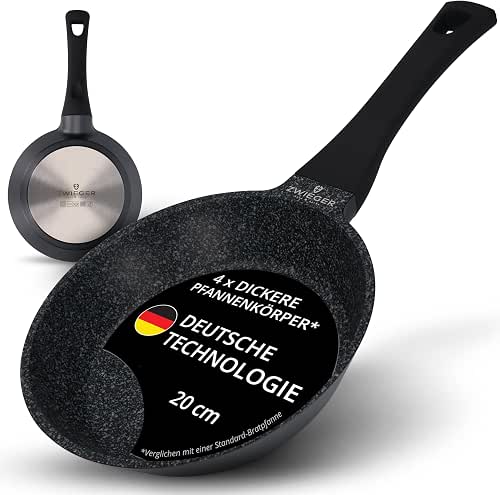 ZWIEGER Hochwertige kleine Pfanne 20cm Induktion, Bratpfanne 20 cm, Aluguss