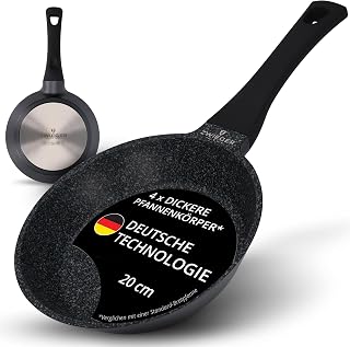 ZWIEGER Hochwertige kleine Pfanne 20cm Induktion, Bratpfanne 20 cm, Aluguss