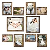 Picture Frame Set 10 pack, Farmhouse Photo Frames, Gallery Wall Frame Collage, with Two 8x10, Four 5x7, Four 4x6 Photo Frame set, in 3 Different Finishes Picture Frames For Wall or Desk,Rustic Brown