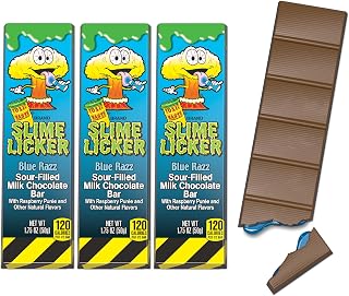 TOXIC WASTE - Slime Licker Chocolate Bar - Sour-Filled Milk Chocolate Candy - Blue Razz - 3 Pack