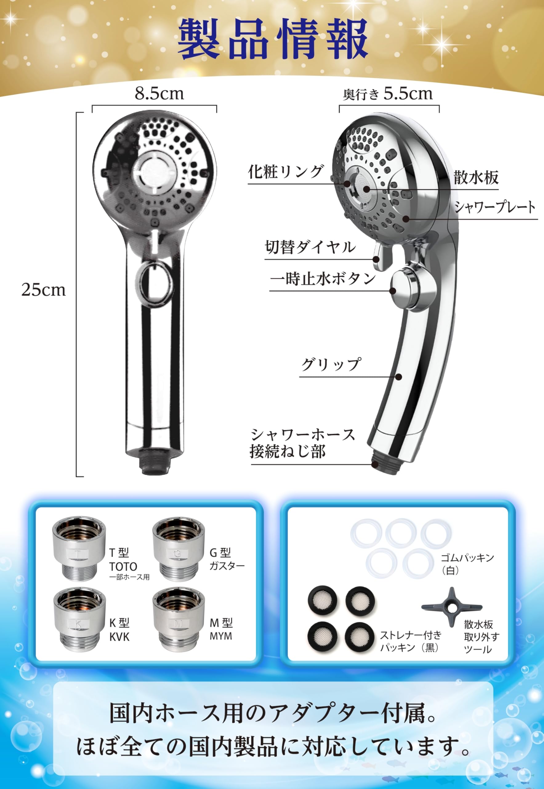 Amazon.co.jp: 【自宅でヘッドスパ体験】ヘッドスパ シャワーヘッド【6 