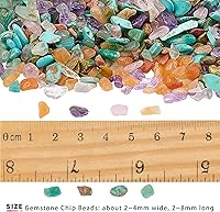 Vista 2 de OLYCRAFT Cuentas de chips de turquesa de 7.62 oz, sin agujero, piedra de cristal natural, piezas trituradas de forma irregular, piedras de cuarzo