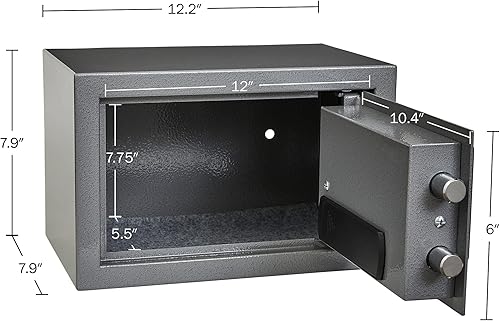 Miniatura 2 de Stalwart - Caja de seguridad digital  Caja de seguridad de acero con teclado, 2 llaves de anulación manual que protegen dinero, joyas, pasaportes
