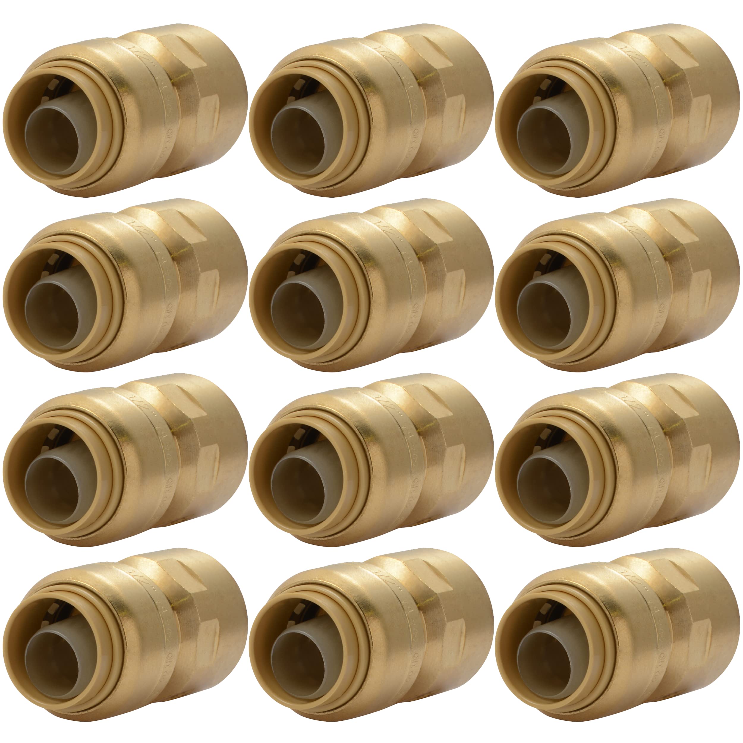 Adaptateur droit FNPT 1/2" SharkBite U072LF en lot de 12 pièces pour tube