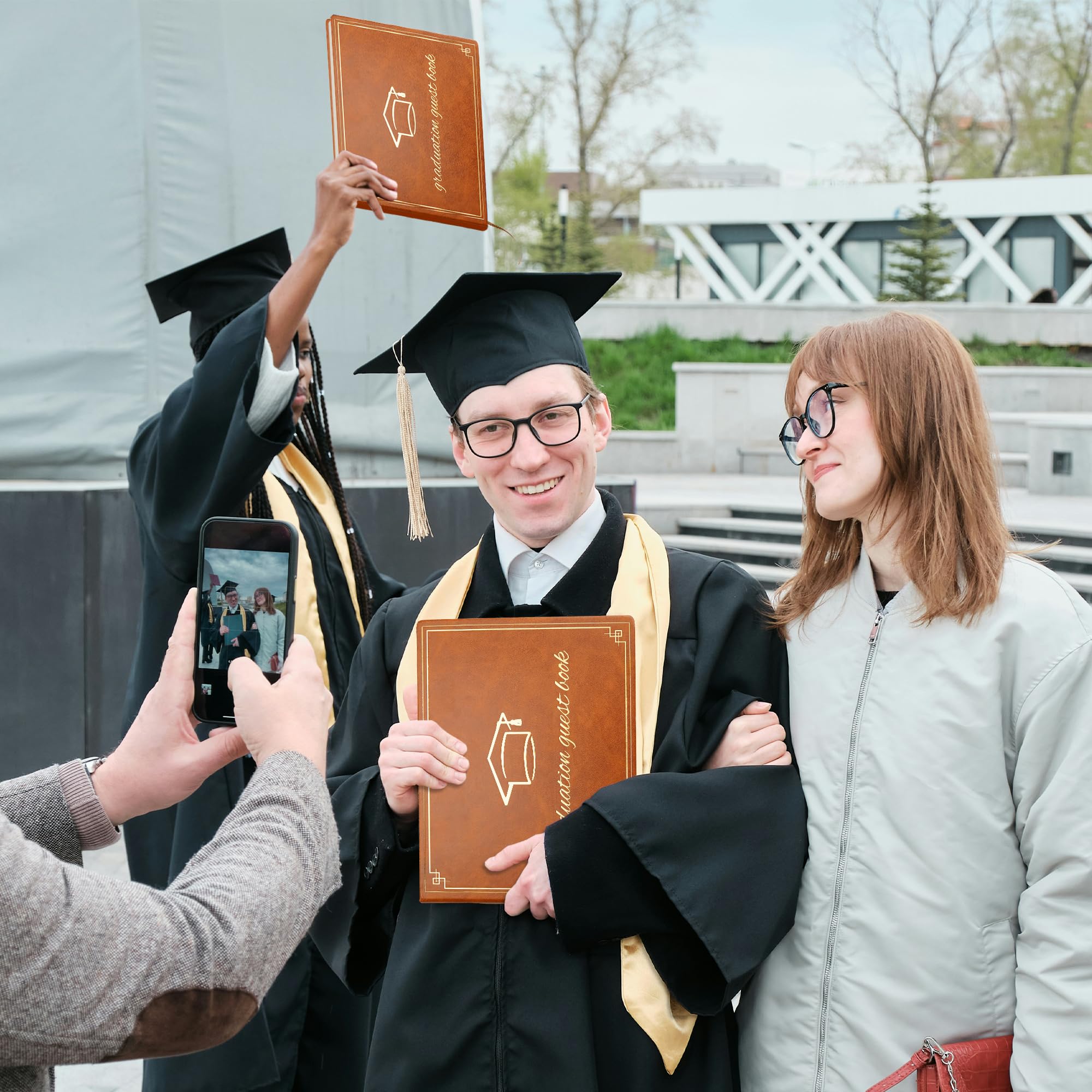 Libro degli ospiti di laurea 2025, album di memoria per regali universitari, laurea, libro degli ospiti per l'accesso alle feste di laurea con messaggio personalizzato, 120 pagine, 17,8 x 22,9 cm,