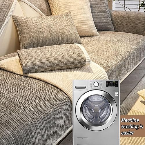 Miniatura 6 de Funda de sofá  Divertidas fundas de sofá para sofá, funda de sofá de felpilla a rayas, antiarañazos, funda protectora de sofá, lavable,