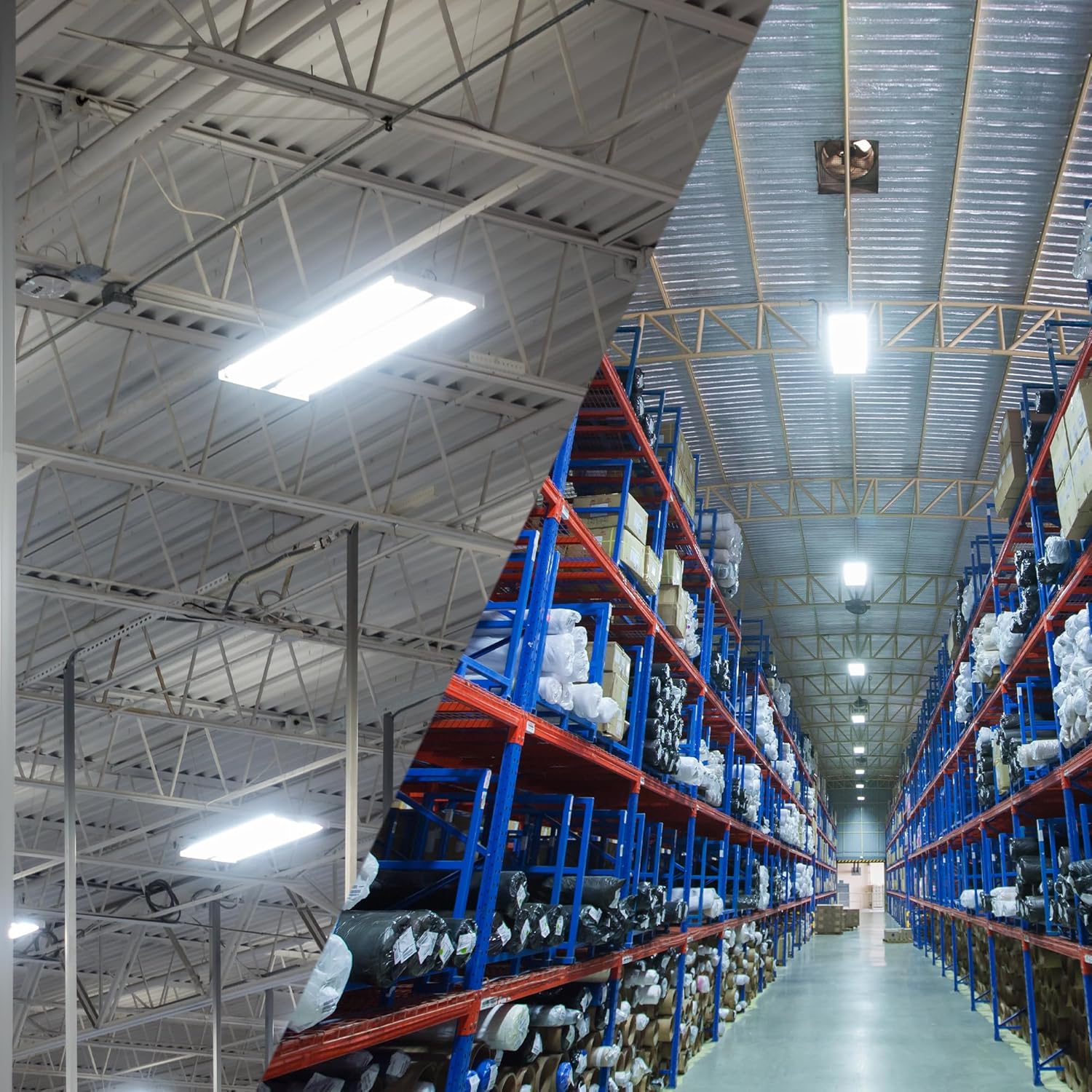 CLT LED Linear High Bay Fixture, 150 Select Wattages, 3 Select CCT, 0-10V Dimmable, Commercial Bay Fixture for Warehouse Workshop Garage, 120-277V, 2-FT, 24 Inch. DLC, UL Listed.