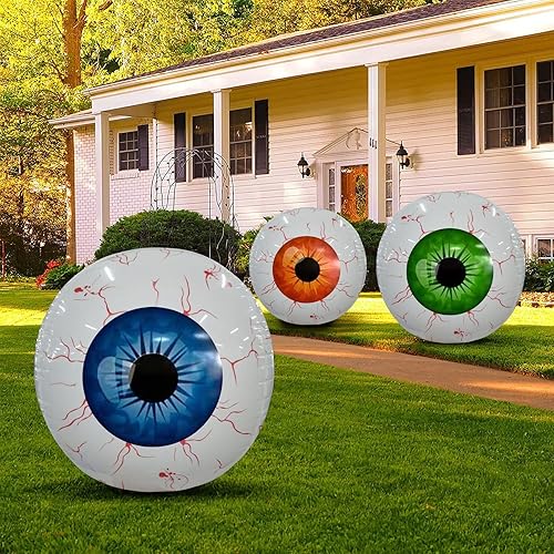 Miniatura 5 de Decoraciones inflables de Halloween, globos oculares de sangre aterradores, decoración de patio, decoraciones de Halloween aterradoras, decoraciones