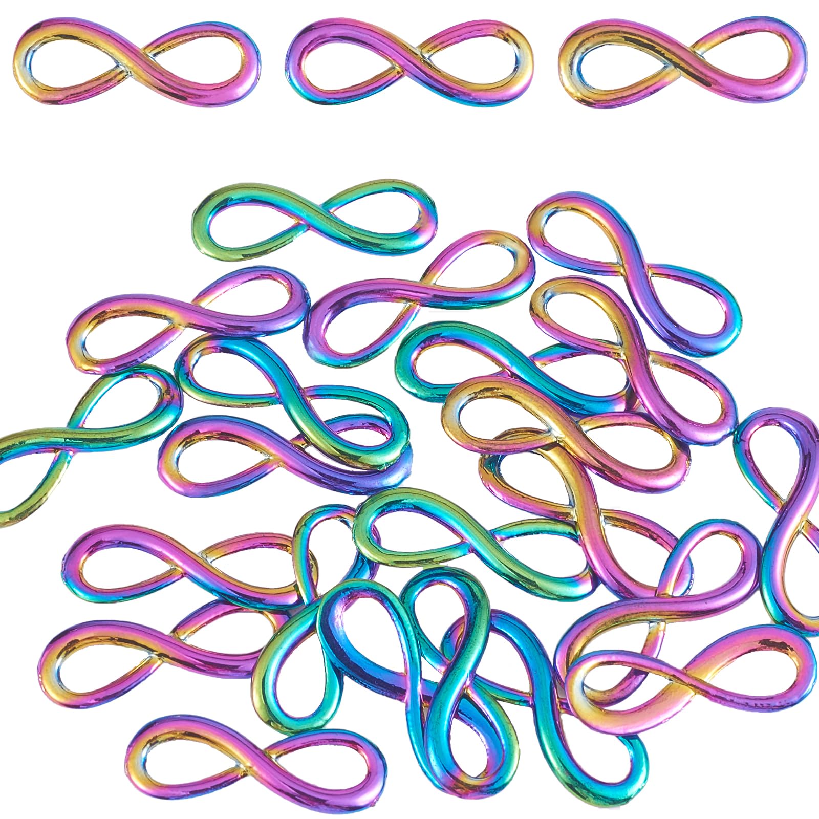 COGCHARGER Alloy Cross Angel Wings Moon Flower Charms Pendant Rainbow Color Charms for Bracelet Necklace Earrings Jewelry Making DIY Craft Supplies