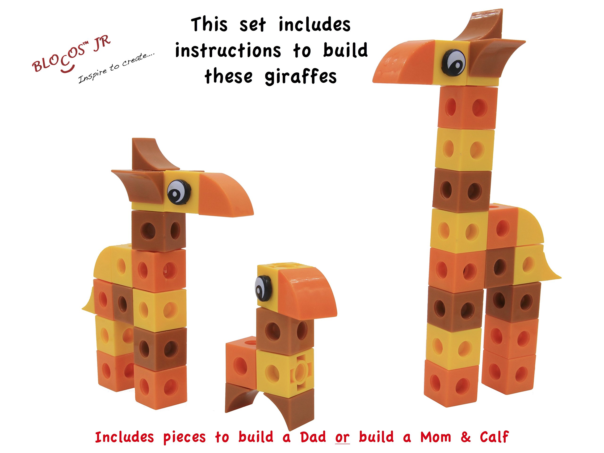 Safari Collection's Giraffe Family of 3D Educational Toy Building Blocks
