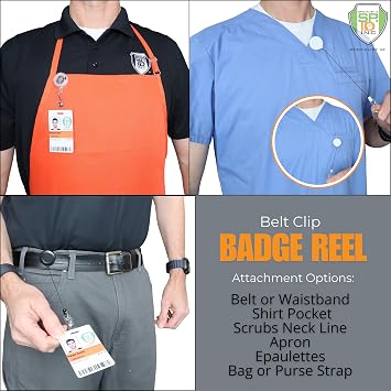 Bulk 25 Pack - Premium Retractable ID & Key-Card Badge Reels with Secure Metal Belt Clip and 34 Pull by Specialist ID