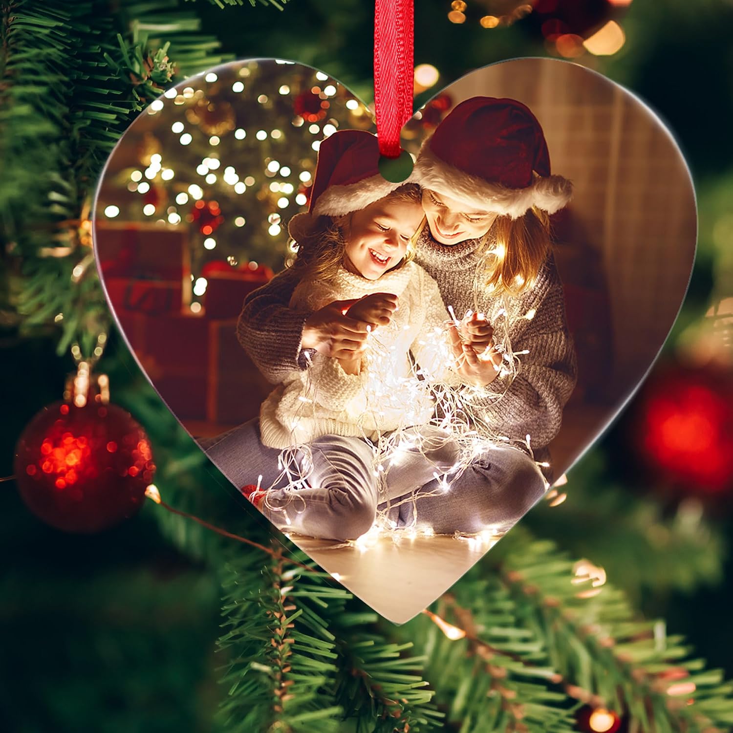 Personalized Christmas Acrylic Ornament Custom Photo Text Christmas Tree Decorations Customized Hanging Ornament Gift for Christmas Birthday 2024