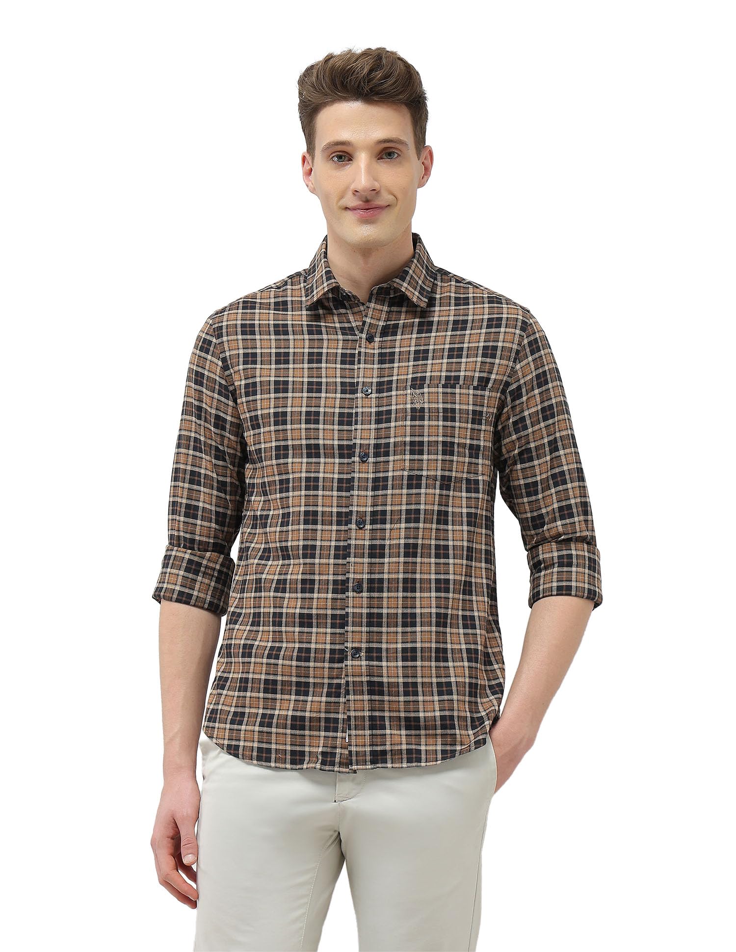 u.s. polo assn. U.S.Polo Association Men's Equestrian Sports @ Elevnado Plaid Checked Shirt-picture-31