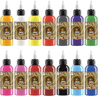 Tattoo Kit 14Pcs Tattoo Ink Color Set,Tattoo Ink Set, Skin-Safe Permanen...