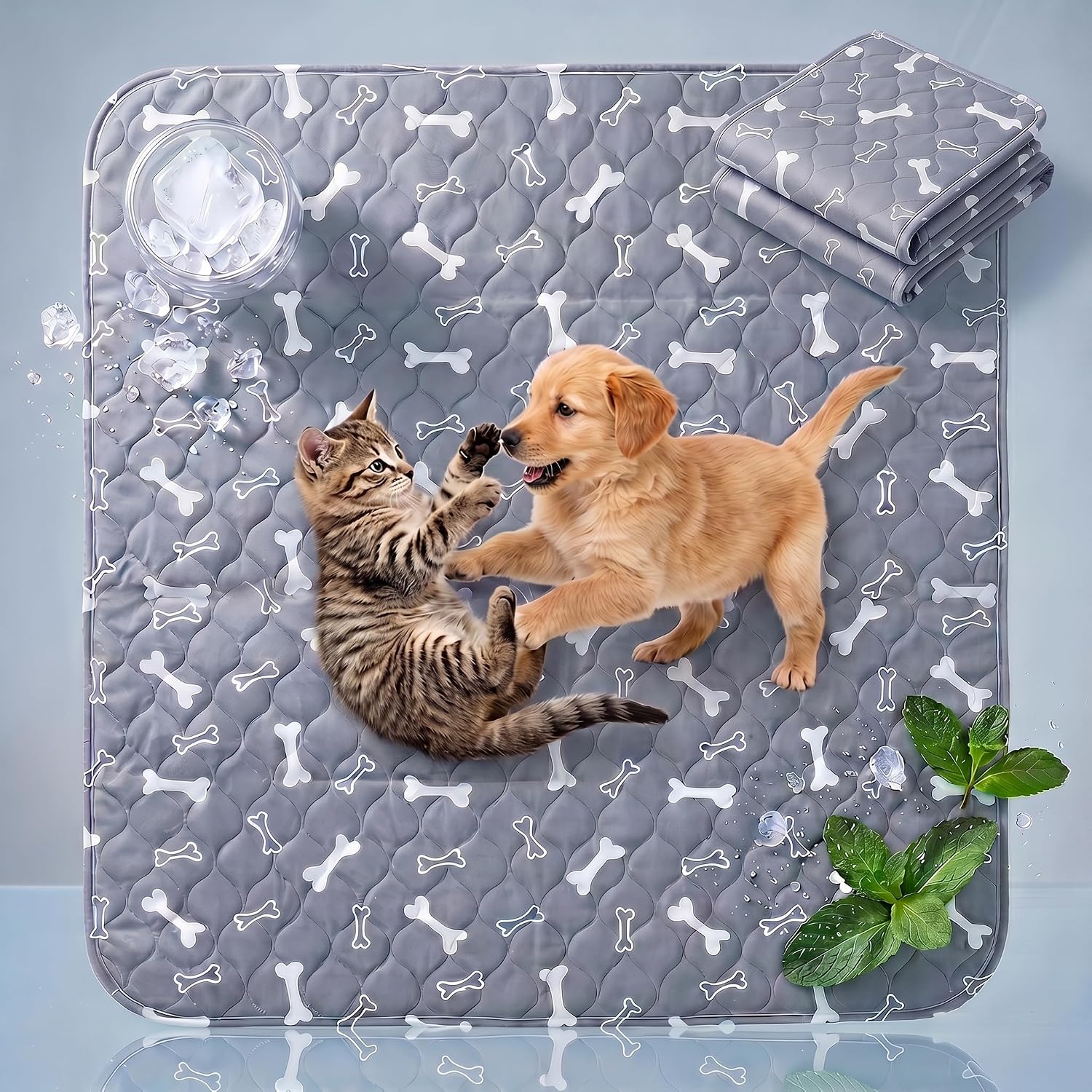 Washable Puppy Pee Pads with Pheromones, Reusable Pee Pads for Dogs, Extra Large, Non-Slip, Leakproof, Fast Absorbent Training Pads for Puppy, Dogs, Cats, Adults, Housebreaking (XS: 11.8" × 11.8")