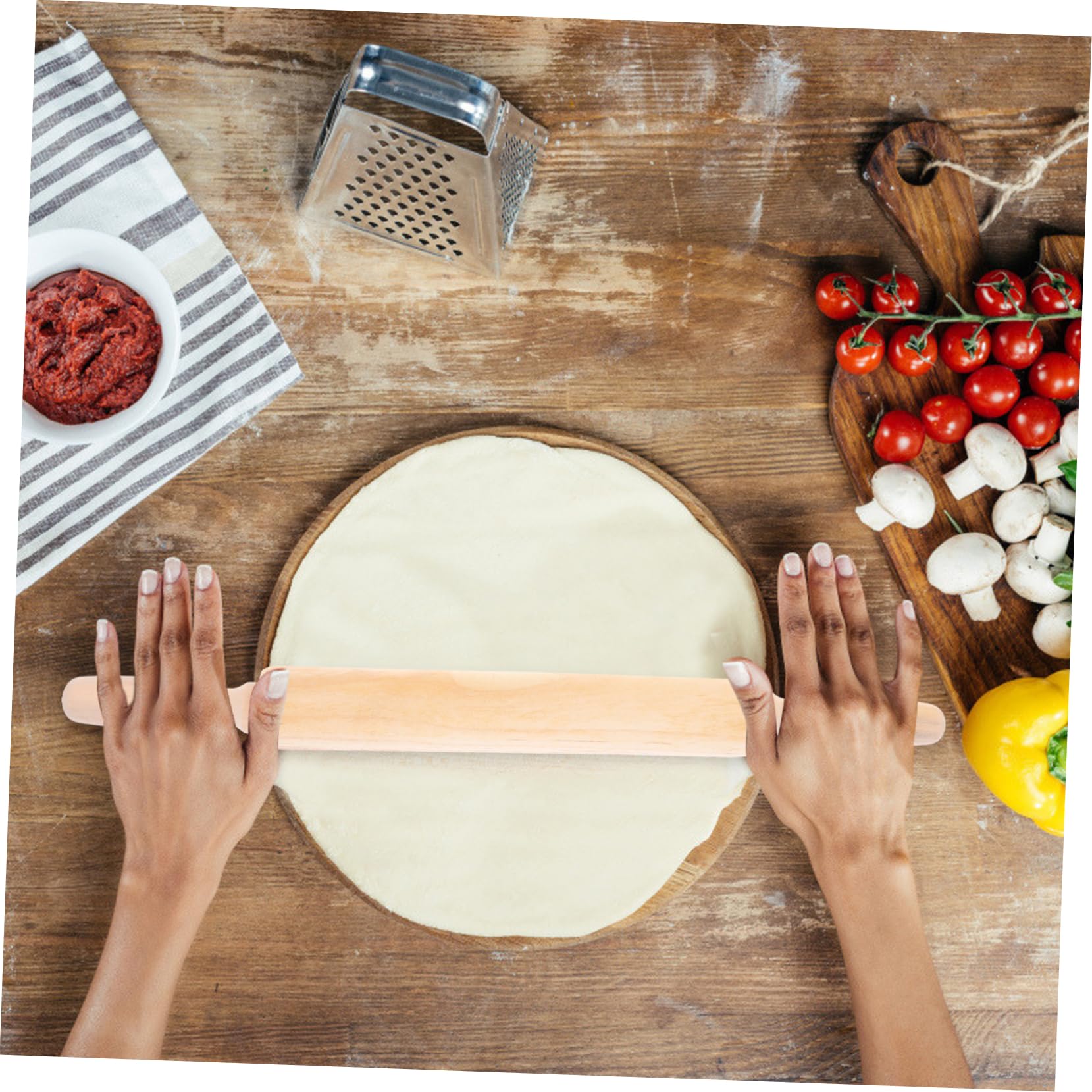 4stücke Holz Teigroller Aus Massivem Holz Langlebiger Antihaftbeschichteter Nudelholz Für Backen Von Brot Dumplings Und Keksen Einfach Zu Reinigen Handhaben