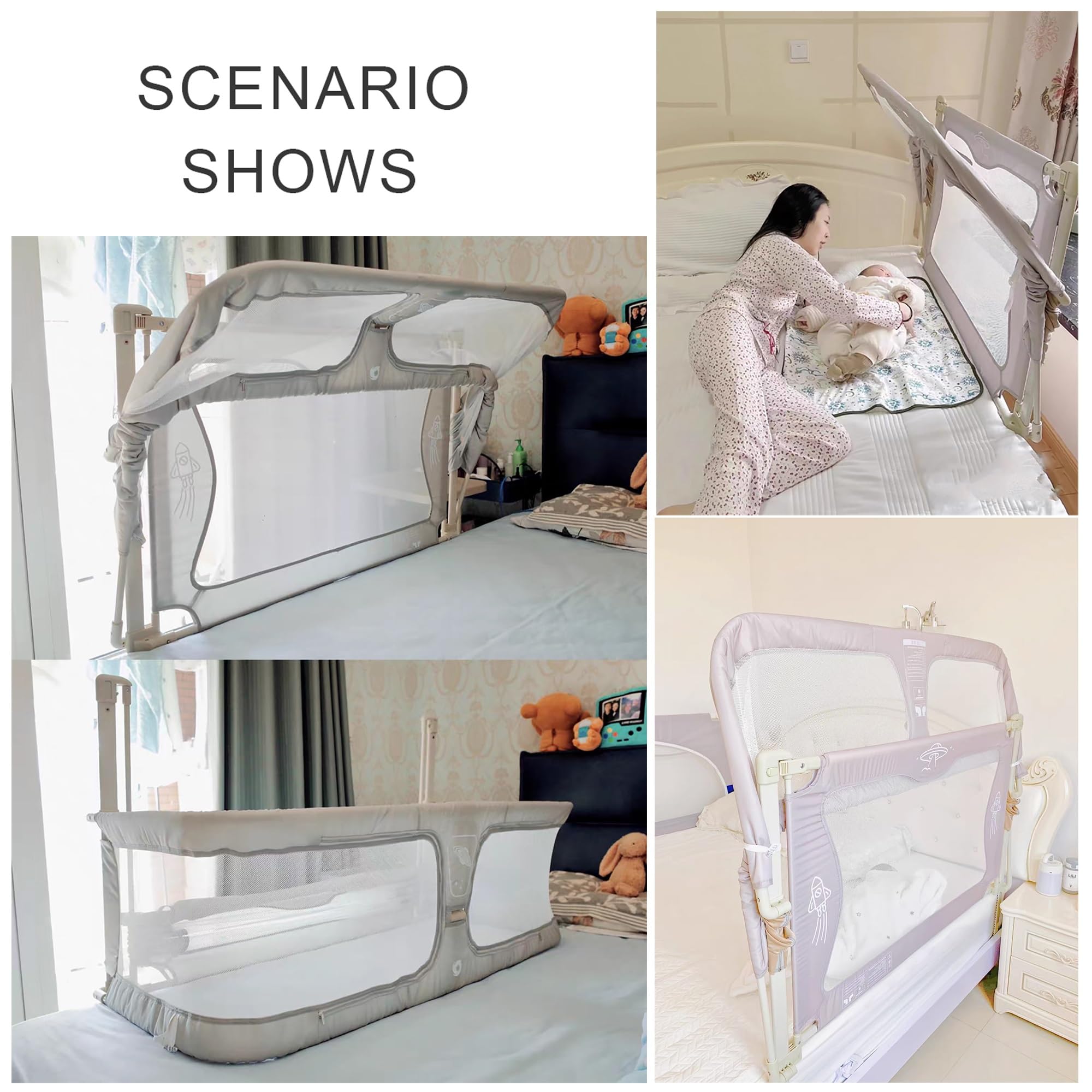 3 In 1 Baby Bassinets Bedside Sleeper, Co Sleeping Bed For Baby, For Co Sleeper For Baby In Bed, Portable Crib, Breathable And Visible Mesh Window,soft Washable Liner Cover And Sturdy